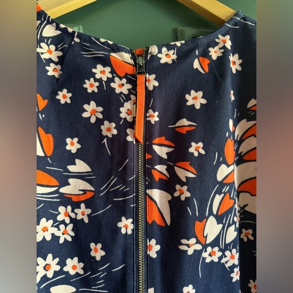 Boden Smart Easy Shift Dress Blue Floral Size 10R W0217 NWOT - Picture 7 of 7